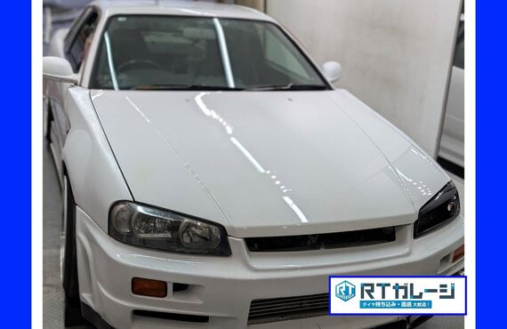 日産　スカイライン　R34　１８インチ　持ち込み　裏組タイヤ交換は大阪の経験豊富なRTガレージにお任せください。